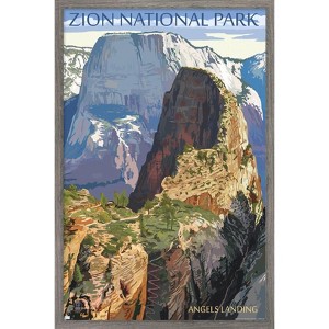 Trends International Lantern Press - Zion National Park, Utah, Angels Landing Framed Wall Poster Prints - 1 of 4