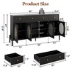 62" Sideboard Buffet Cabinet with Adjustable Shelve,Large Storage Cabinet with 4  Doors & 3 Drawersfor Dining Room, Living Room, Kitchen, Coffee Bar - 3 of 4