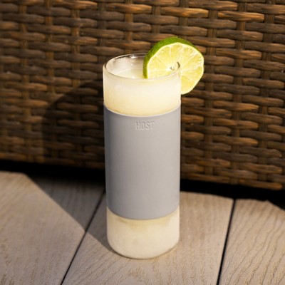 Gray Double-Walled Glass Highball FREEZE Tumblers Set of 2