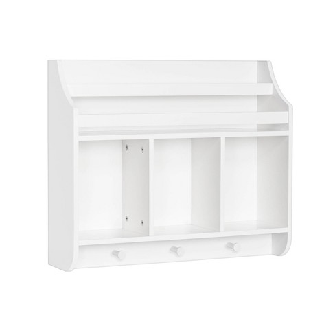 26 White Narrow 3 Tiered Shoe Storage Cabinet Wall Mounted in Medium