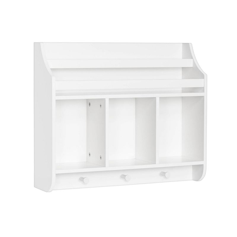 Kids&#39; Book Nook Wall Shelf with Cubbies and Book Rack White - RiverRidge Home, 1 of 12