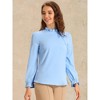 INSPIRE CHIC Women's Elegant Long Sleeve Ruffle Tie Neck Business Work Top - 3 of 4