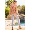 Slickblue Women's Balloon Sleeve Floral Blouse, Strap Halter Neck Lightweight Top, Romantic Look, Sea Foam/Terracotta, S-L - 4 of 4
