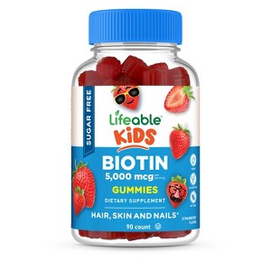 Lifeable - Sugar Free - Biotin 5,000mcg - Kids - 90 Gummies - 1 of 4