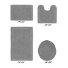 Edge Bath Rug 100% Premium Cotton Ultra-Soft Water Absorbent Tufted Solid Reversible 4 Piece Bathroom Rug Set for Machine Washable Bathmat - 2 of 4
