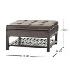 FURNIinspire Ottomans And Benches Square Storage Ottoman with Bottom Rack Polyester Large Ottoman for Living Room, Brown, 31"*31"*17.75" - 3 of 4