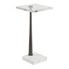 Uttermost Pelton Drink Table-White Marble Foot, Crystal Top & Tapered Black Metal Base - 4 of 4