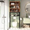 Over Toilet Storage Cabinet Bathroom Cabinet Organizer with Adjustable Shelf Freestanding Space Saver Toilet Stand - 2 of 3