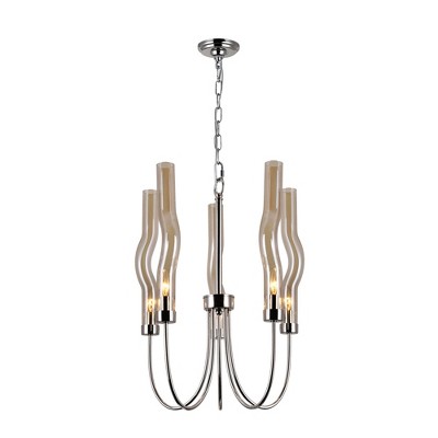 CWI Lighting Meduse 5 Light Chandelier With Polished Nickel Finish
