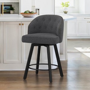 Arceso 26''H Swivel Counter Height Bar Stools with Backs Dining Chair Fabric for Home - 1 of 4