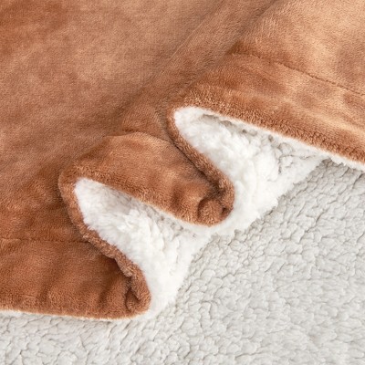 Velvet Plush Soft Fleece Reversible Throw, Warm and Comfortable Bed Blanket - Great Bay Home (Full Queen, Terracotta)