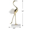 Itopfox Elegant Gold Crane Statue Brass Die Cast Crystal Tail Accent Marble Base 5.5x13 in Decorative Piece for Living Room Entryway - 4 of 4