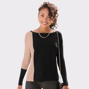 Women's Color Block Sweater - LASCANA - 1 of 4