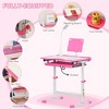 Aghana Digitals Kids Study Desk & Chair Set, Pink: Adjustable Height/Angle, USB Lamp, Storage - 4 of 4