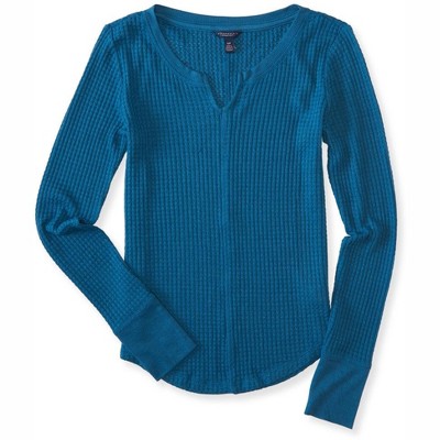 Aeropostale Womens Waffle-Knit Pullover Sweater