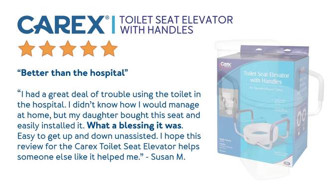 Carex Toilet Seat Elevator with Arms - Round, 2 of 5, play video