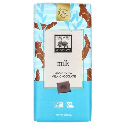 Endangered Species Milk Chocolate 48% Cocoa Bar 3 oz