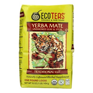 Ecoteas Organic Loose Yerba Mate Traditional Cut Tea - Case of 6/1 lb - 1 of 4