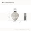 LuxenHome 11.54" Rustic Gray Round Ceramic Vase, Textured Accent for Home Decor Multicolored - 3 of 4