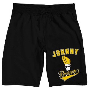 Johnny Bravo Logo Men's Black Sleep Pajama Shorts - 1 of 4