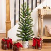 Northlight Slim Pine Artificial Christmas Tree in Birch Wood Pot - 36" - Unlit - 2 of 4