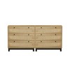 RISOKEYS 3 Drawer Dresser for Bedroom (Set of 2), Wooden Rattan Dresser Chest of Drawers, for Bedroom,Living Room,Dining Room,Hallways - 3 of 4
