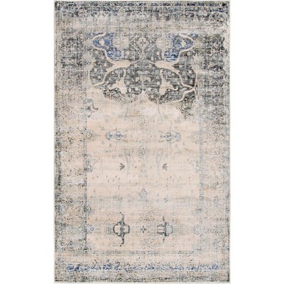 Gray Braided Synthetic Reversible 8' x 10' Area Rug