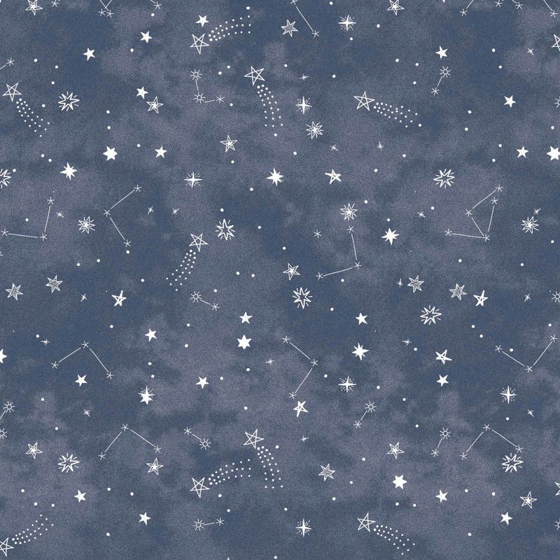 Lambs & Ivy Sky Rocket Blue Stars/Galaxy/Space 100% Cotton Fitted Crib Sheet, 5 of 6