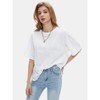 EXLURA Womens Summer Oversized T Shirts Crewneck Loose Workout Short Sleeve Blouse Tops 2025 Y2K Casual Athletic Basic Tee - 3 of 4
