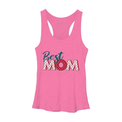 Women's Design By Humans Best Mom Heart Pattern By Semir Racerback Tank Top