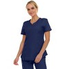 Medichic Scrubs Women's V-Neck Notch Fashion Stretch Scrub Top with Two Pockets, Flex Easy Care Fabric - 3 of 4