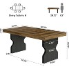 Lantine 63-Inch Dining Table for 4-6 People, Large Rectangle Kitchen Dinner Table with Hourglass Shape Legs - 3 of 4