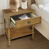 VYNXARIA Traditional design Solid Wood frame Nightstand,Natural - 3 of 4