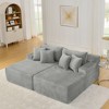 VAISP Two-seater Velvet Lounge Chair - No Assembly Fluffy Sofa, Modern Black Lounger for Living Room & Bedroom - 2 of 4