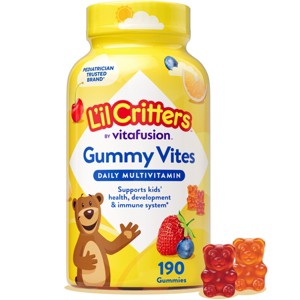 L'il Critters Gummy Vites Complete Kids Multivitamin Gummy - Strawberry, Orange & Cherry - 190ct - 1 of 4