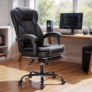 Captiva Designs Executive Ergonomic Office Chair Big & Tall Swivel Office Chair with Footrest and Recline Function, Black - 1 of 4