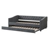 NicBex Twin Size Daybed with Twin Size Trundle,Upholstered Tufted Button Sofa Bed for Bedroom,Living Room,Apartment,Dark Gray - 4 of 4