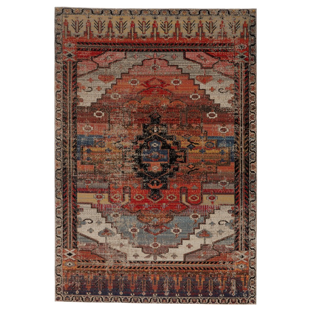 8'10inx12' Cicero Indoor/Outdoor Medallion Area Rug Orange - Jaipur Living