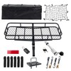 Folding Hitch Mount Cargo Carrier Basket with Hitch Stabilizer, 2 Rainproof Ratchet Straps, Cargo Bags, Cargo Rack Carrier, Hitch Lock Black - 2 of 4