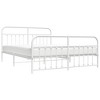 vidaXL White California King Metal Bed Frame with Headboard & Slats, No Mattress, Easy Assembly - 4 of 4
