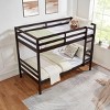INFURNIC Beds Twin Over Twin Bunk Bed with High Guardrail Sturdy Wooden Frame with Ladder for Kids Teens, Black, 78.35"*43.7"*61.81" - 2 of 4