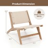 Costway Mid Century Modern Accent Chair with Ottoman Teak Wooden Frame Farmhouse - 4 of 4