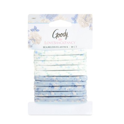 Goody x LoveShackFancy Seamless Elastics - Everblooming Rosettes and English Ivy - 10ct - Blue