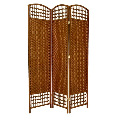 5 1/2 ft. Tall Fiber Weave Room Divider - Dark Beige (3 Panels)