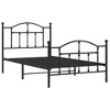 vidaXL Black Twin Metal Bed Frame with Headboard & Slats, No Mattress, Easy Assembly - 2 of 4