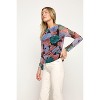 WEST K Women's Isla Long Sleeve Side Ruched Mesh Top - 2 of 4