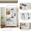 Hall Tree with Bench and Shoe Storage, Entryway Bench with Coat Rack, Mudroom Coat Storage with Solid Feet for Hallway Living Room - 3 of 4