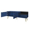 CAVINAS Storage Bench Shoe Rack Hidden Storage and Upholstered Cushions for Entryway Bedroom - 3 of 4