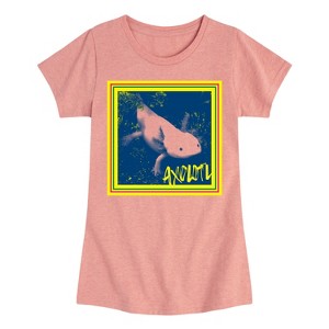Girls' - Instant Message - Pop Axolotl Fitted Short Sleeve Graphic T-Shirt - 1 of 4
