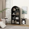 Arched Storage Cabinet with Glass Doors and Open Shelves Modern Metal Pantry Organizer for Kitchen Dining Room or Living Room Display- The Pop Home - 2 of 4
